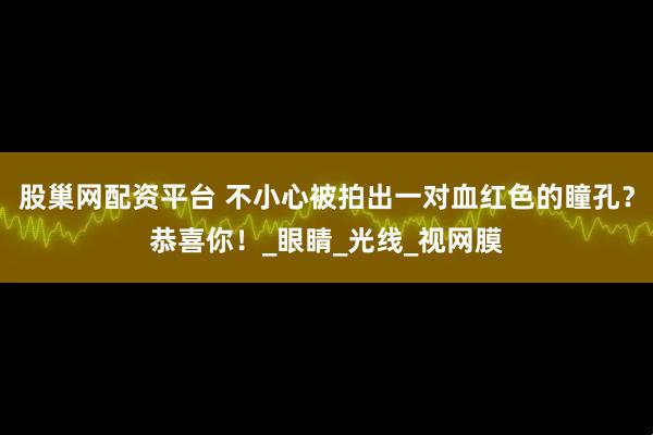 股巢网配资平台 不小心被拍出一对血红色的瞳孔?恭喜你!_眼睛_光线_视网膜